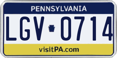 PA license plate LGV0714