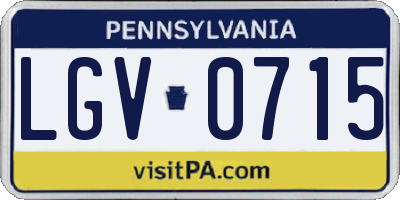 PA license plate LGV0715