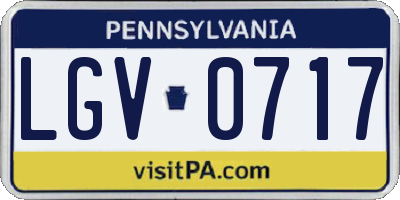 PA license plate LGV0717