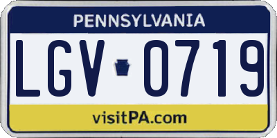 PA license plate LGV0719