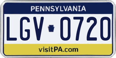 PA license plate LGV0720