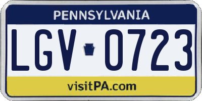 PA license plate LGV0723