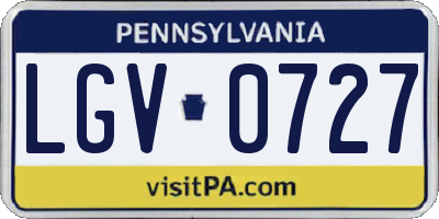 PA license plate LGV0727