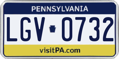 PA license plate LGV0732