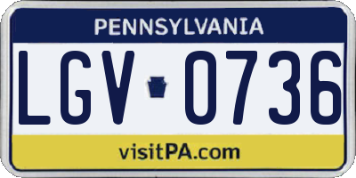 PA license plate LGV0736
