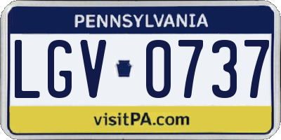 PA license plate LGV0737