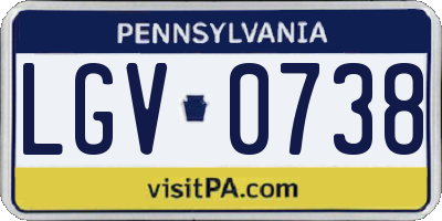 PA license plate LGV0738