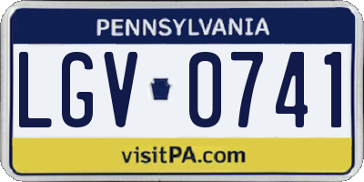 PA license plate LGV0741
