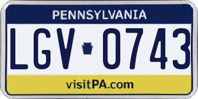 PA license plate LGV0743