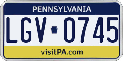 PA license plate LGV0745