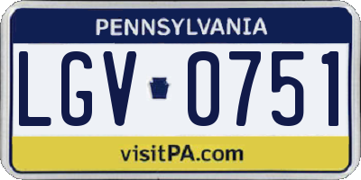PA license plate LGV0751