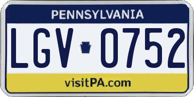 PA license plate LGV0752