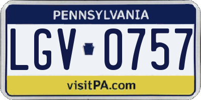 PA license plate LGV0757