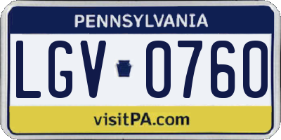 PA license plate LGV0760