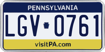 PA license plate LGV0761