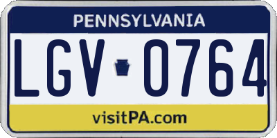 PA license plate LGV0764