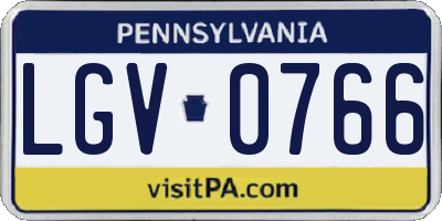 PA license plate LGV0766