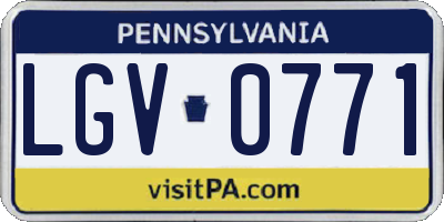 PA license plate LGV0771