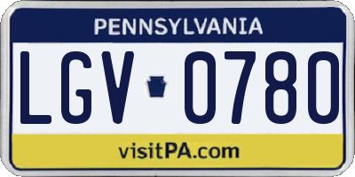 PA license plate LGV0780