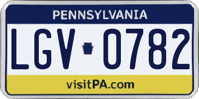PA license plate LGV0782