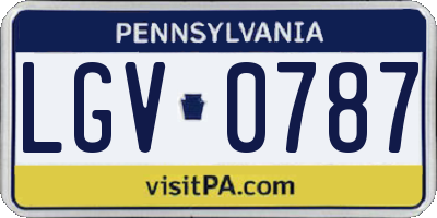 PA license plate LGV0787