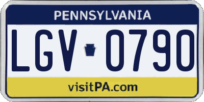 PA license plate LGV0790