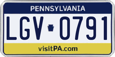 PA license plate LGV0791