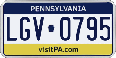 PA license plate LGV0795