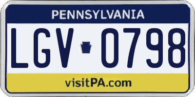 PA license plate LGV0798