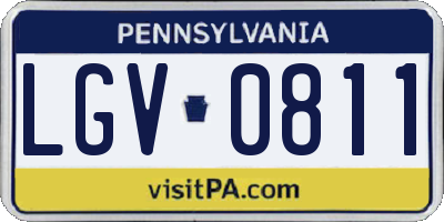 PA license plate LGV0811