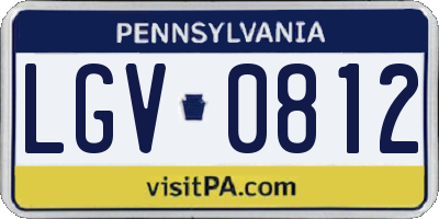 PA license plate LGV0812