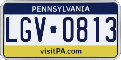 PA license plate LGV0813
