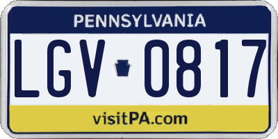 PA license plate LGV0817