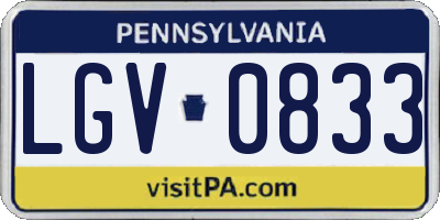 PA license plate LGV0833