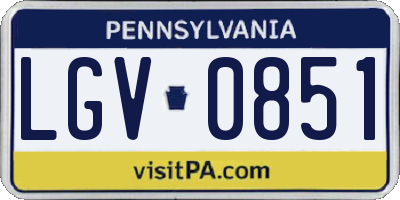 PA license plate LGV0851