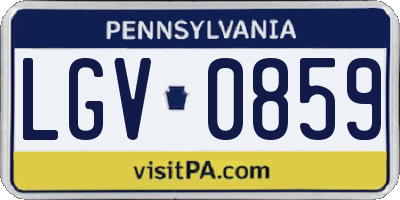 PA license plate LGV0859