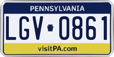 PA license plate LGV0861