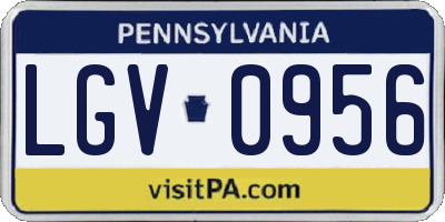 PA license plate LGV0956
