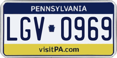 PA license plate LGV0969