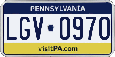 PA license plate LGV0970
