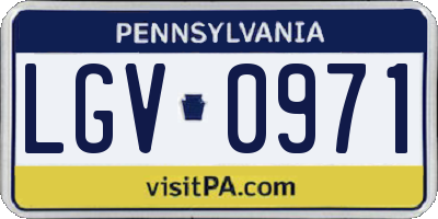PA license plate LGV0971