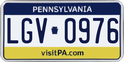 PA license plate LGV0976