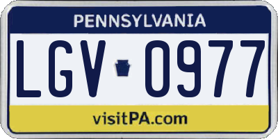 PA license plate LGV0977