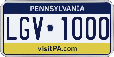 PA license plate LGV1000