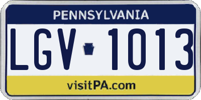 PA license plate LGV1013