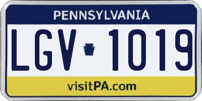 PA license plate LGV1019