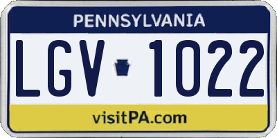 PA license plate LGV1022