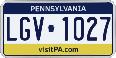 PA license plate LGV1027