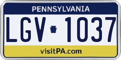 PA license plate LGV1037