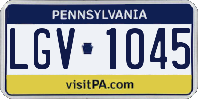 PA license plate LGV1045